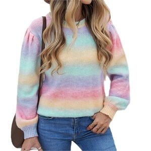 Pastel Gradient Bishop Sleeve‎ Sweater